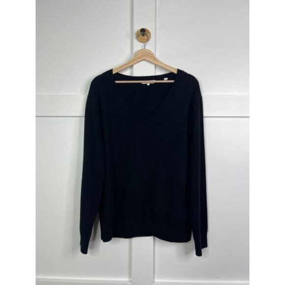 NEW Vince Weekend Cashmere V-Neck Sweater Women's Black Size: Large - Picture 3 of 10
